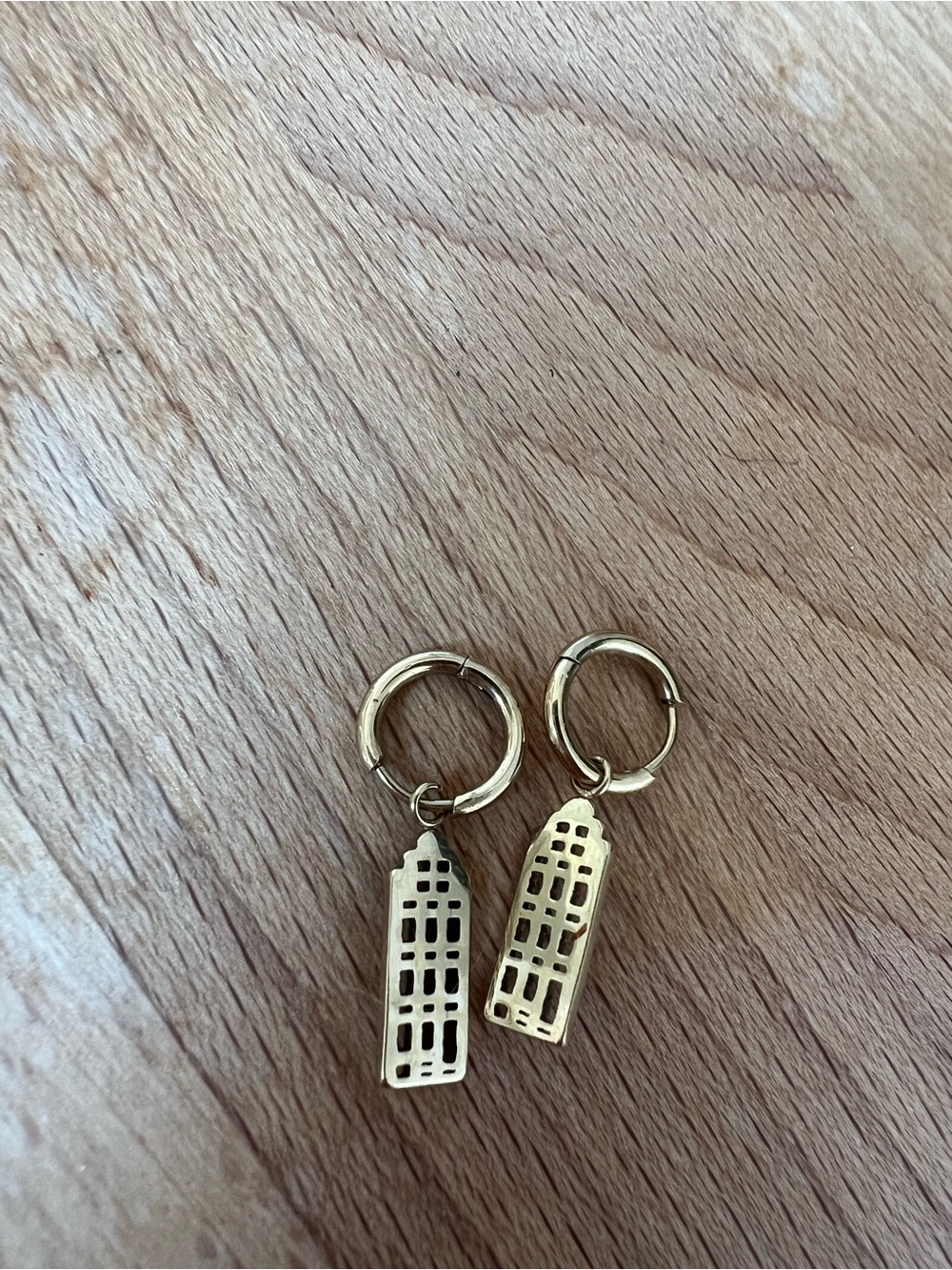 Gold vermeil Amsterdam houses huggie earrings (pair)